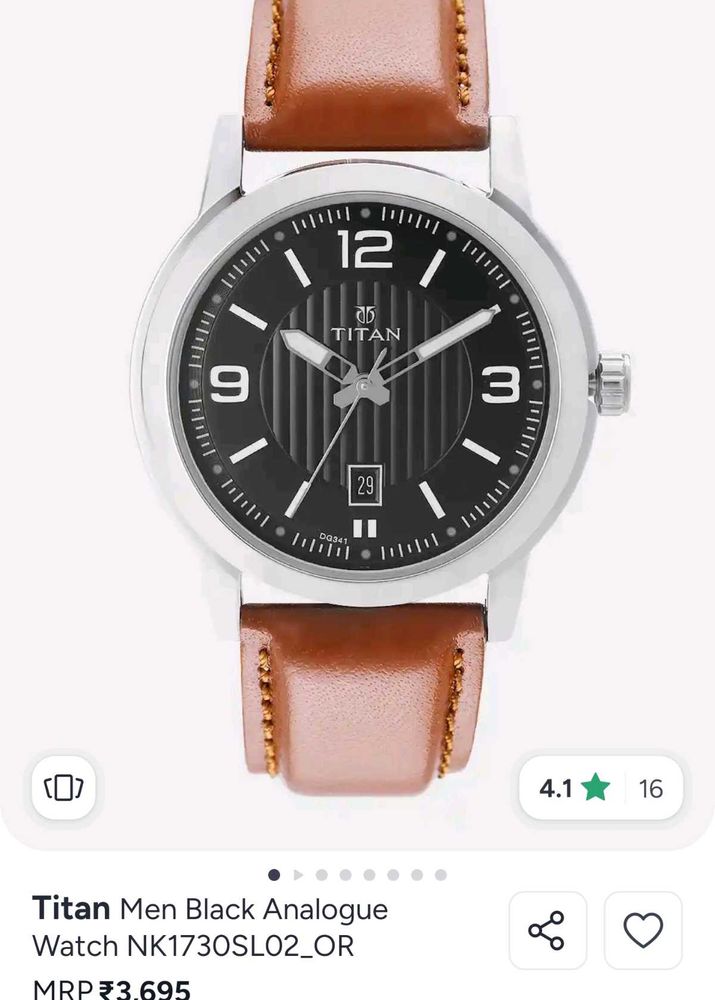 Titan Men's Black Analogue Watch