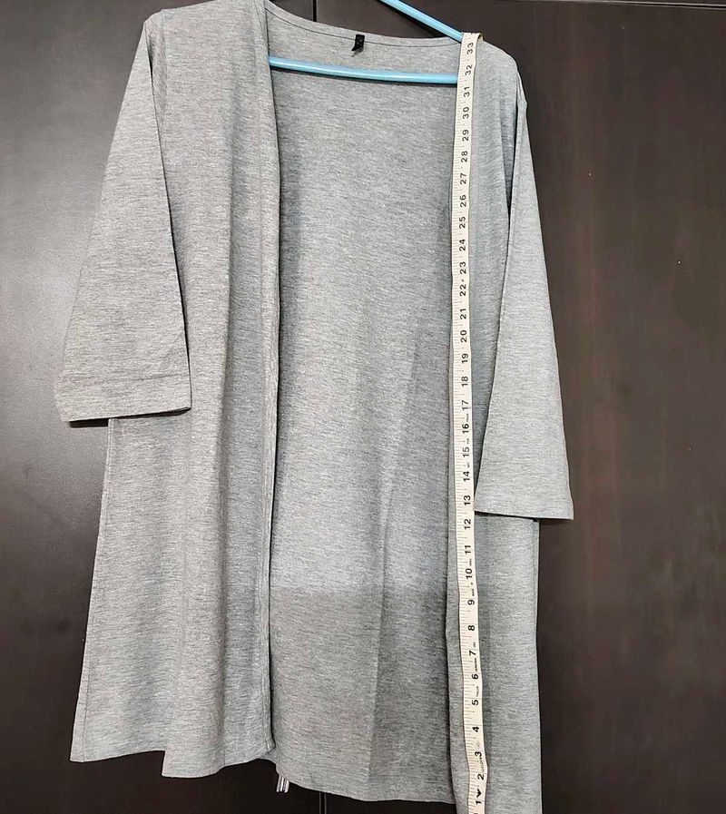 Plain Grey Open Front Shrug