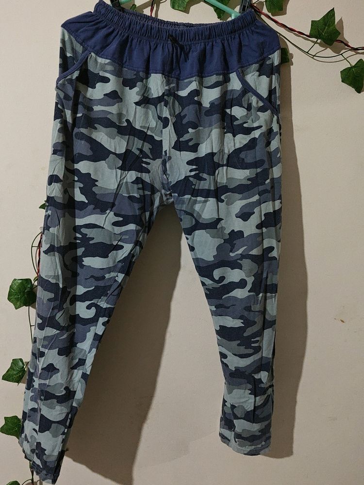 Women Night Payjama Stretchable Blue Shade