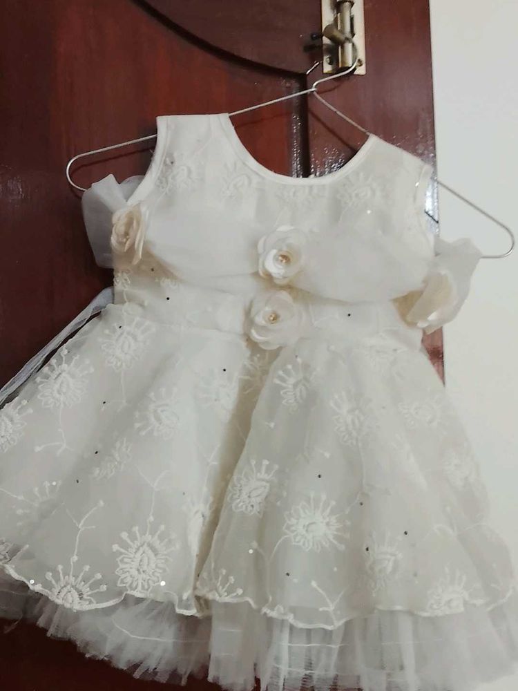 Elegant White Party Dress for Girls