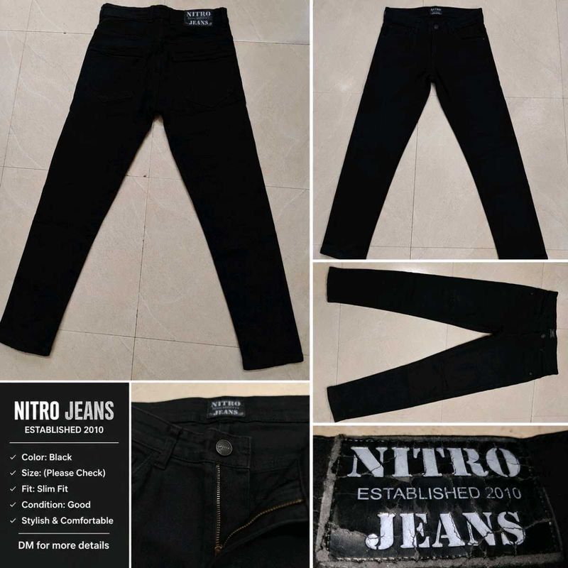🖤 NITRO JEANS – Black Slim Fit 🖤✨