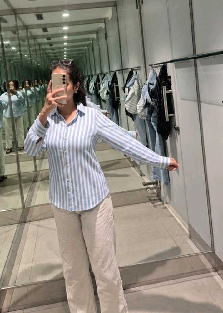 H&amp;M Striped Button-Up Shirt