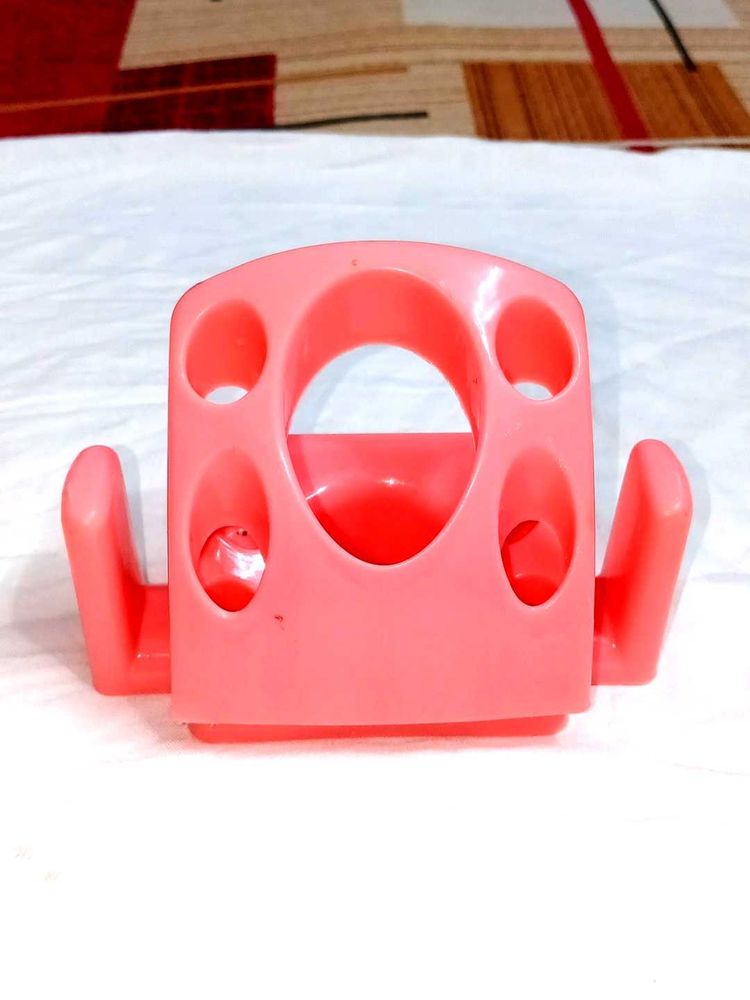 Pink Plastic Desk Organizer/Pen Holder