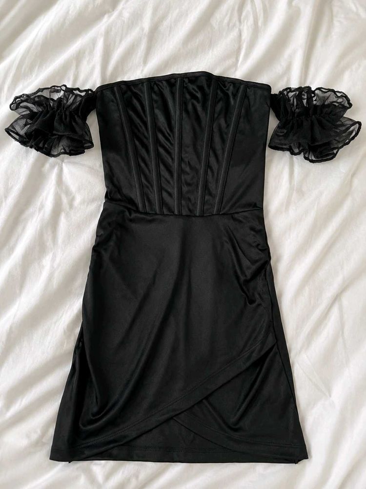 Black Corset Mini Dress with Tag