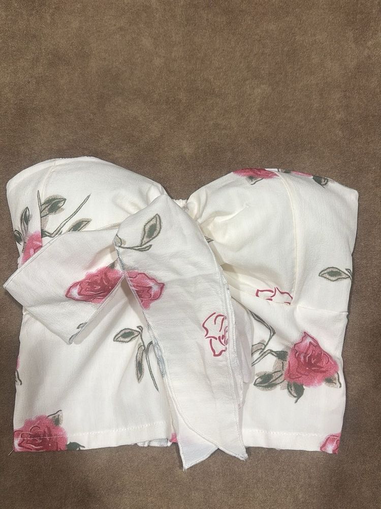 Floral Print Bustier Top