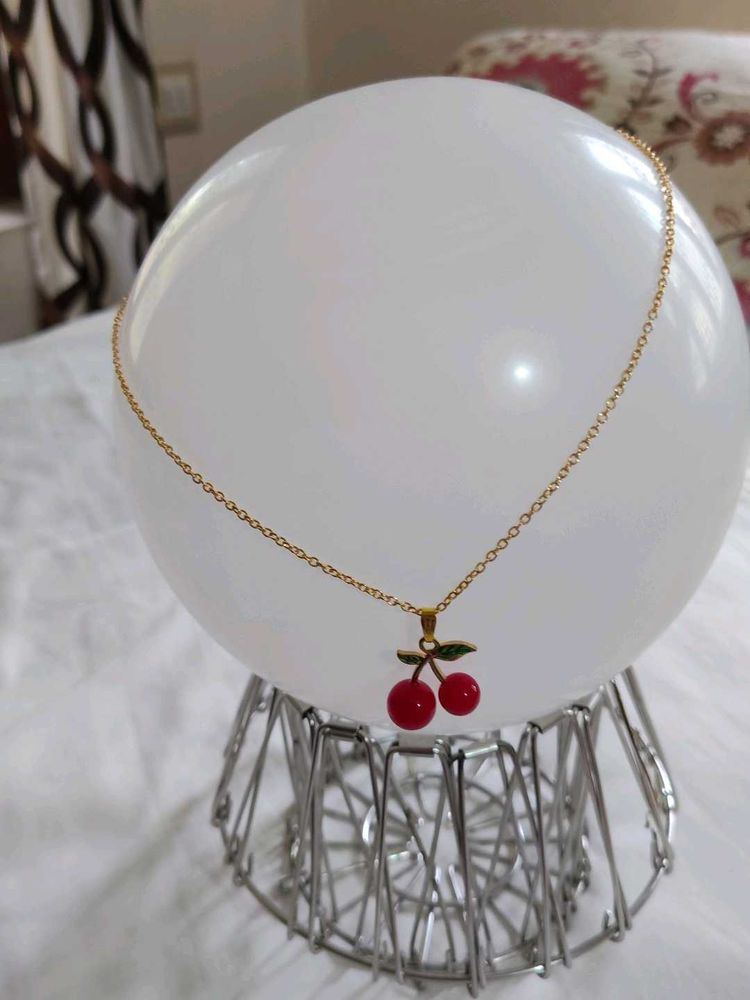 Cute Cherry Charm Necklace