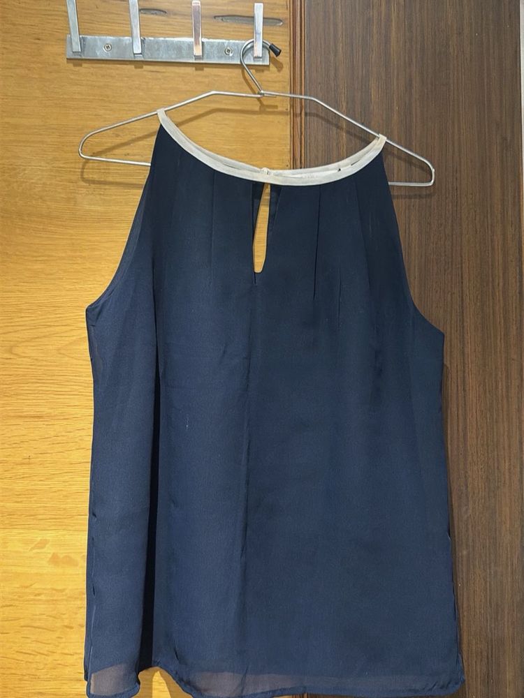 Elegant Navy Sleeveless Top