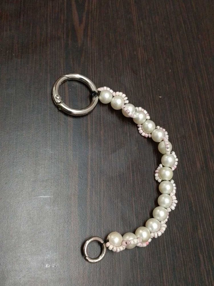 Pearl Beaded Bag Charm bracelet
