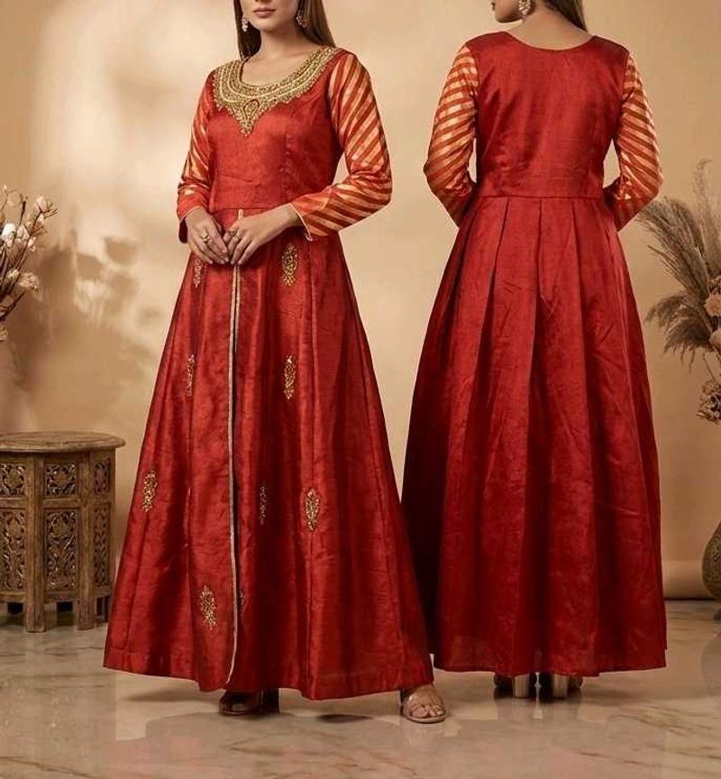 Elegant rust Ethnic Gown