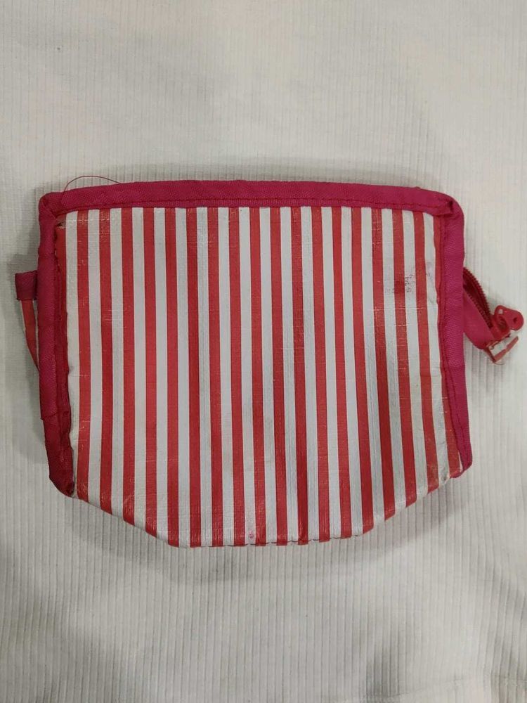 Striped Pouch Bag
