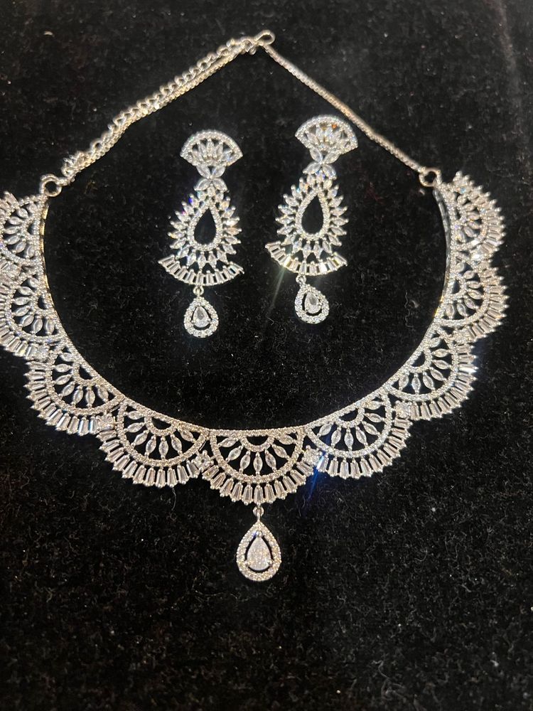 Sparkling CZ Necklace &amp; Earring Set