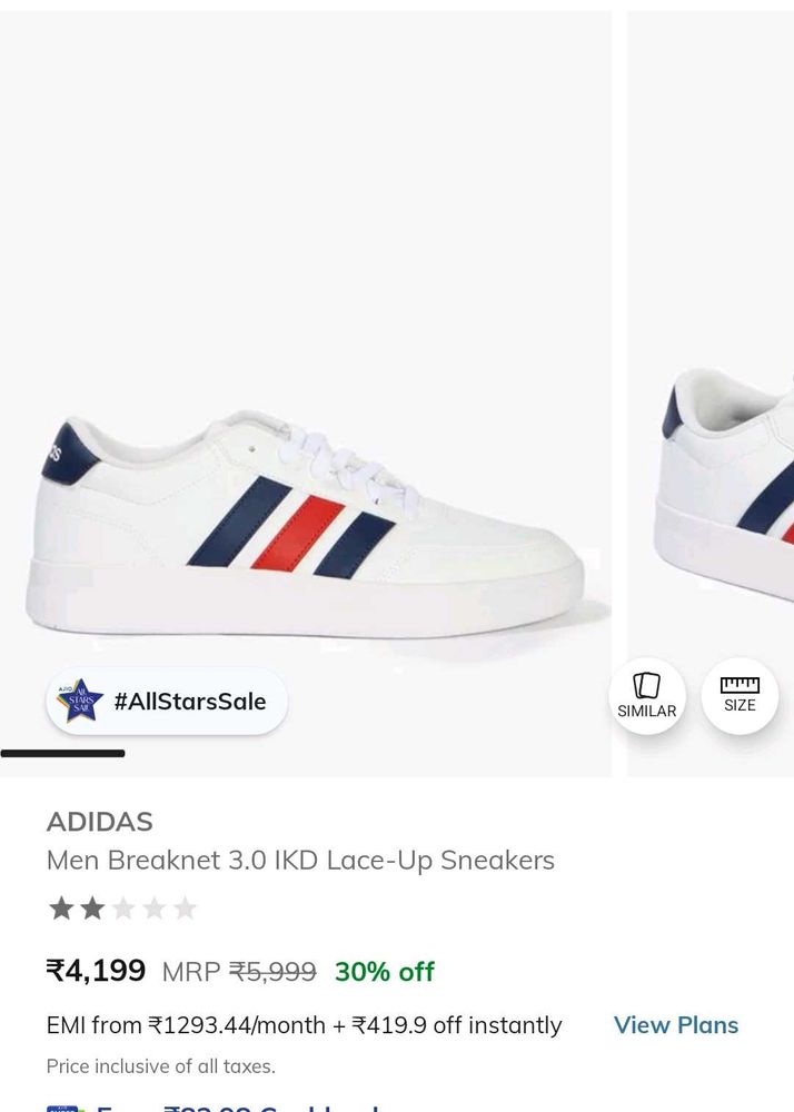 Adidas Men Breaknet 3.0 IKD Lace-Up Sneakers