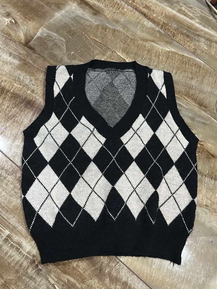 Vintage Argyle Knit Sweater Vest