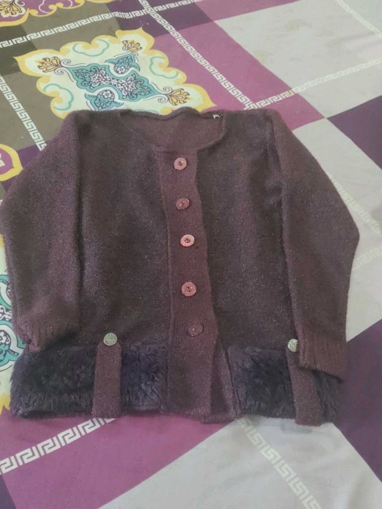 Burgundy Knit Cardigan