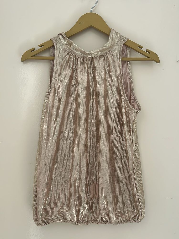 Sparkly Ruched Sleeveless Top
