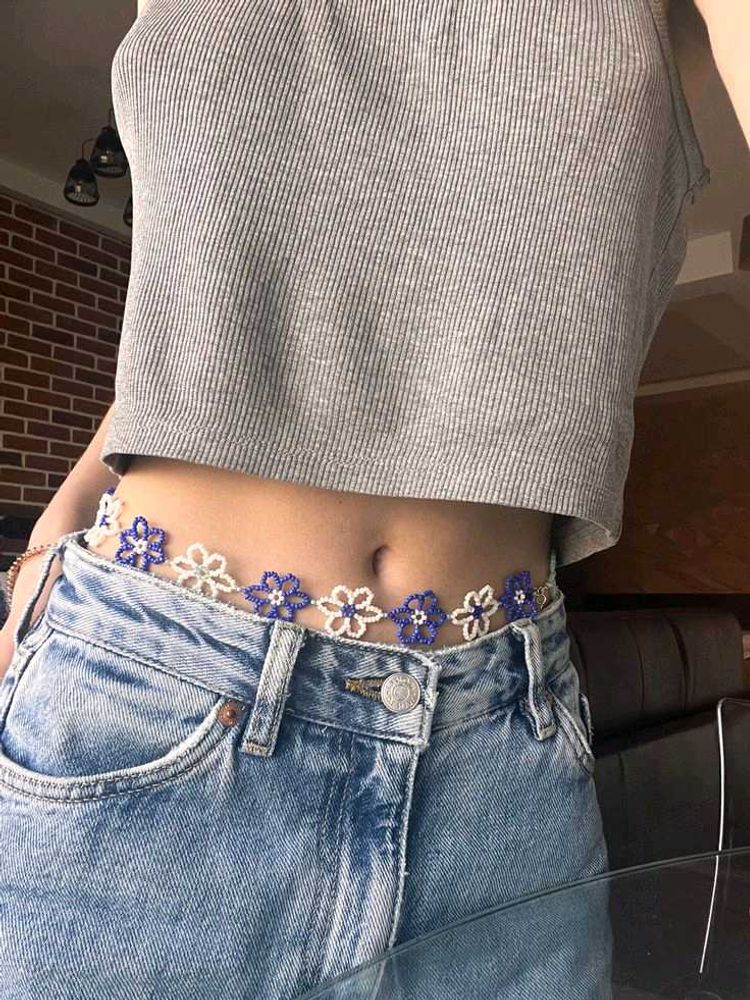 Boho Beaded Flower waistband🐚🌊🌷
