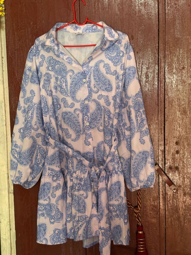 Blue Paisley Print Kurta