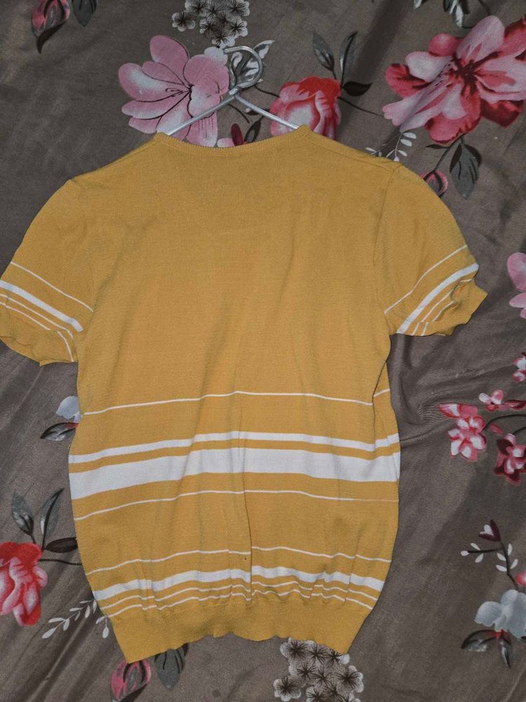 Striped Yellow Casual Top