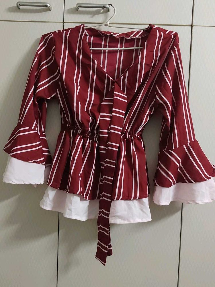Striped Bell Sleeve Top