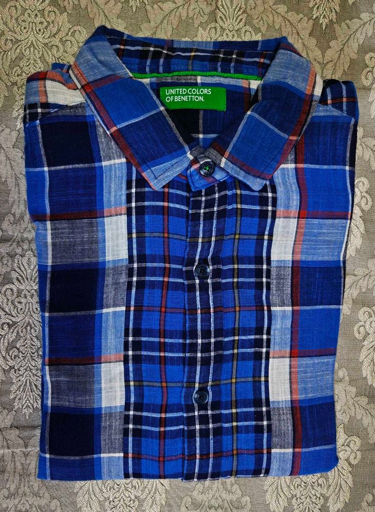 United Colors of Benetton Men's Checked Shi