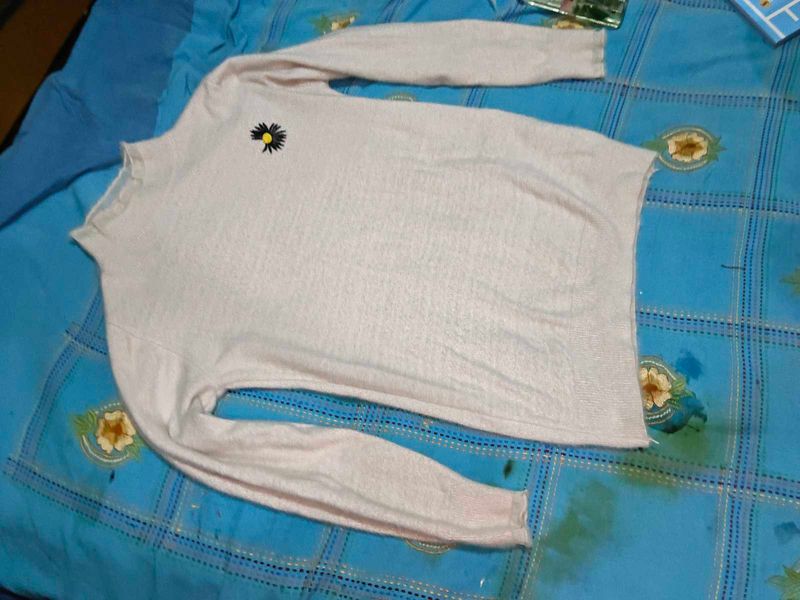 Cute Daisy Detail Knit Sweater women