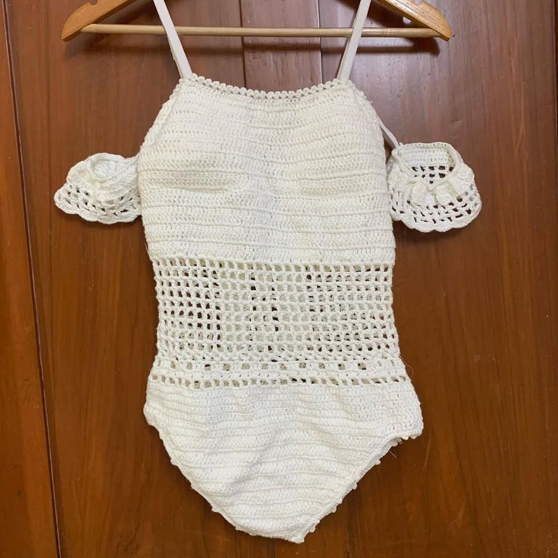 Crochet Cold Shoulder Swimsuit