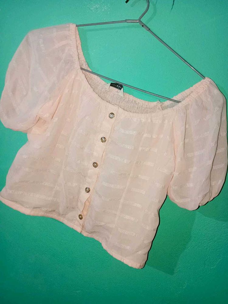 Crop Top Light Baby Pink Stretchable