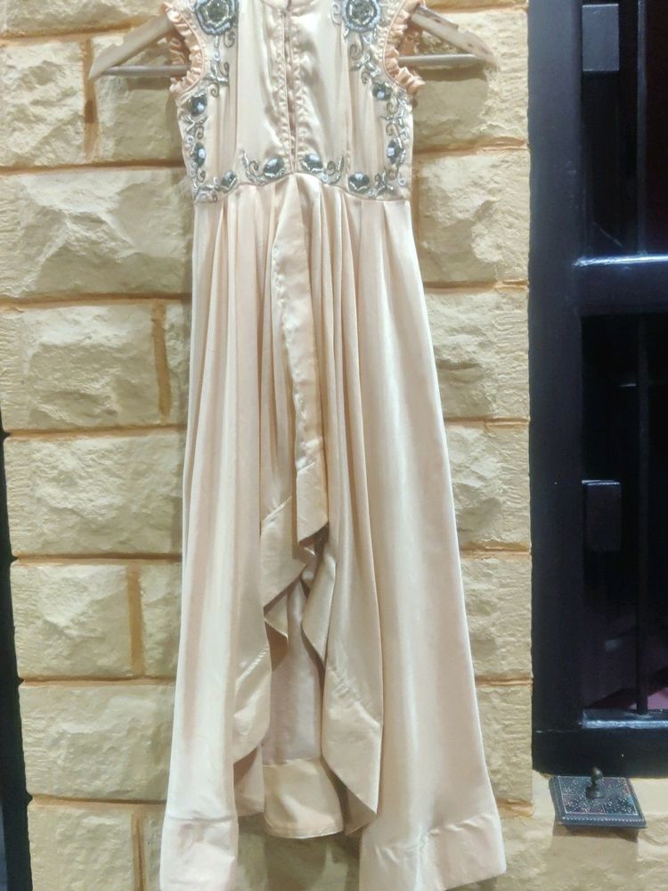 Long Up And Down Kurti With Hand Work