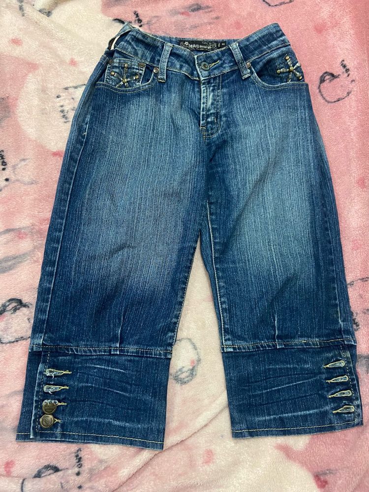 y2k Blue Denim Capris