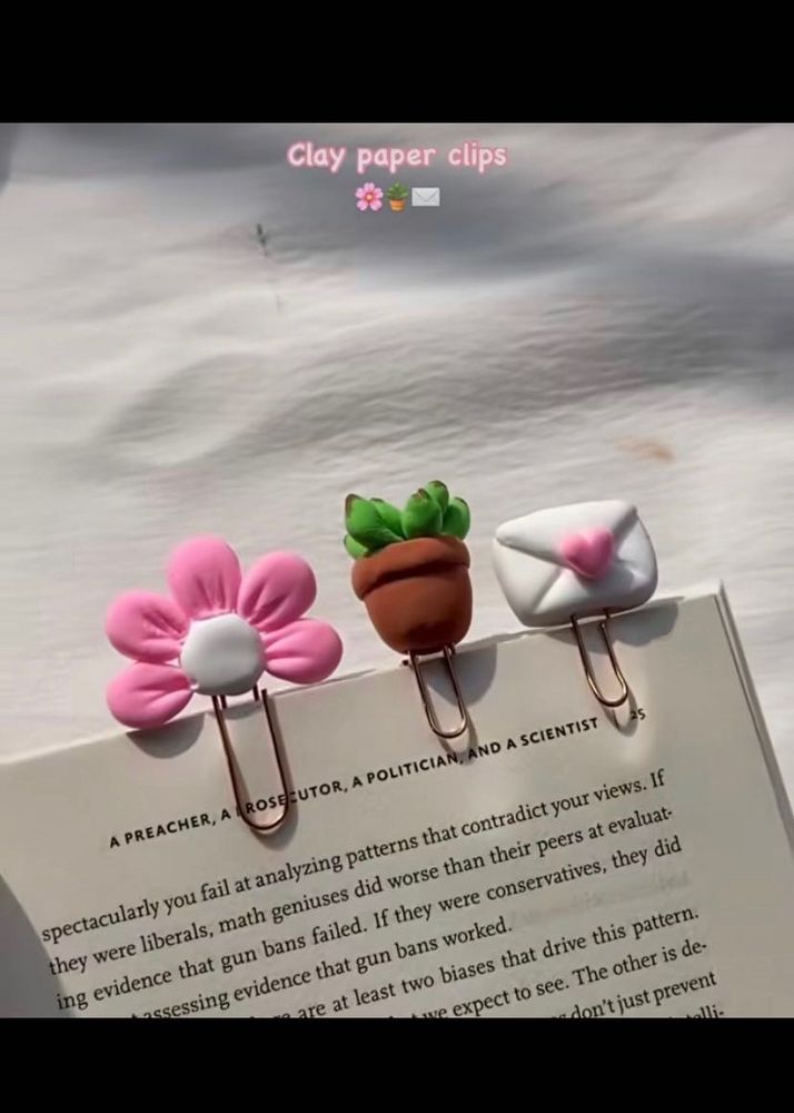 Cute Clay Magnets n  Paper Clips (Set of 3)