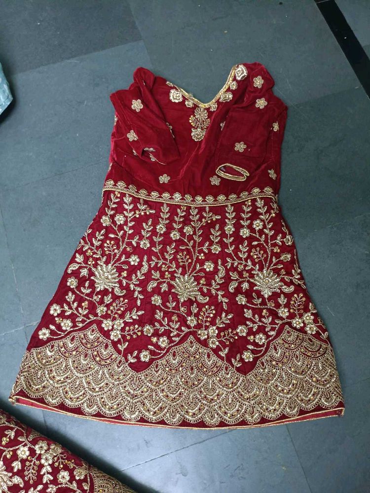 Elegant Red Embroidered Lehenga Choli