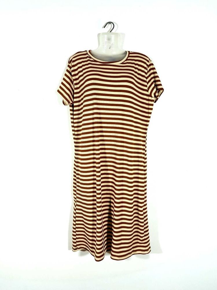 Multi Color Strieped Dress For Women's