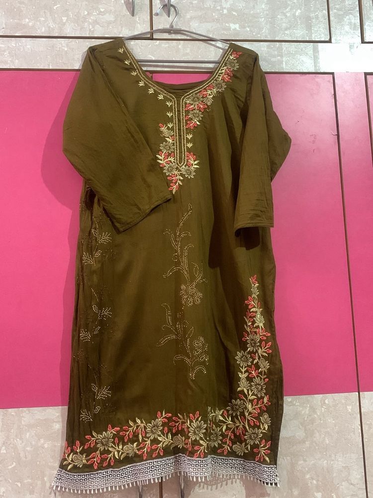 Embroidered Kurti with intricate floral design