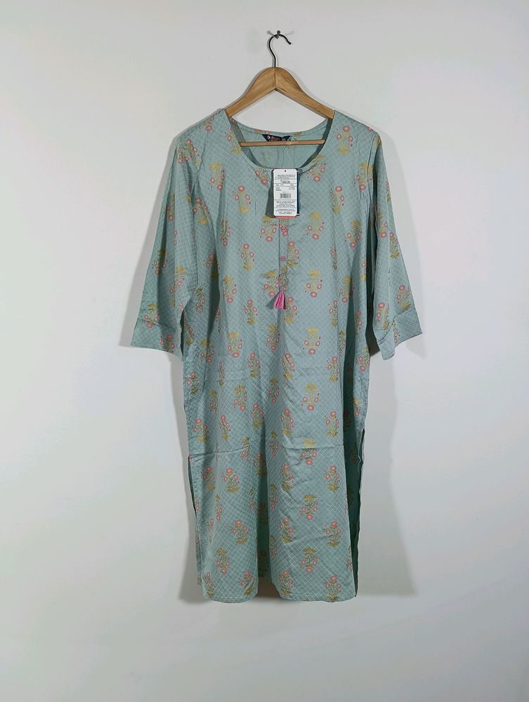 Sea Green Printed Casual Kurta (Women)