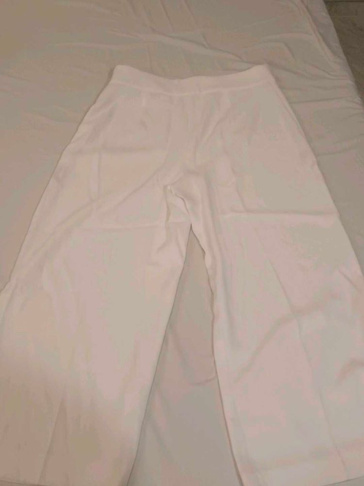 ZARA White Wide Leg Pants