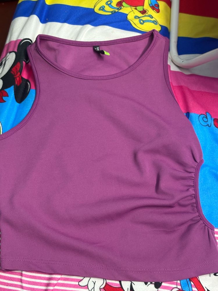 Purple Ruched Tank Top
