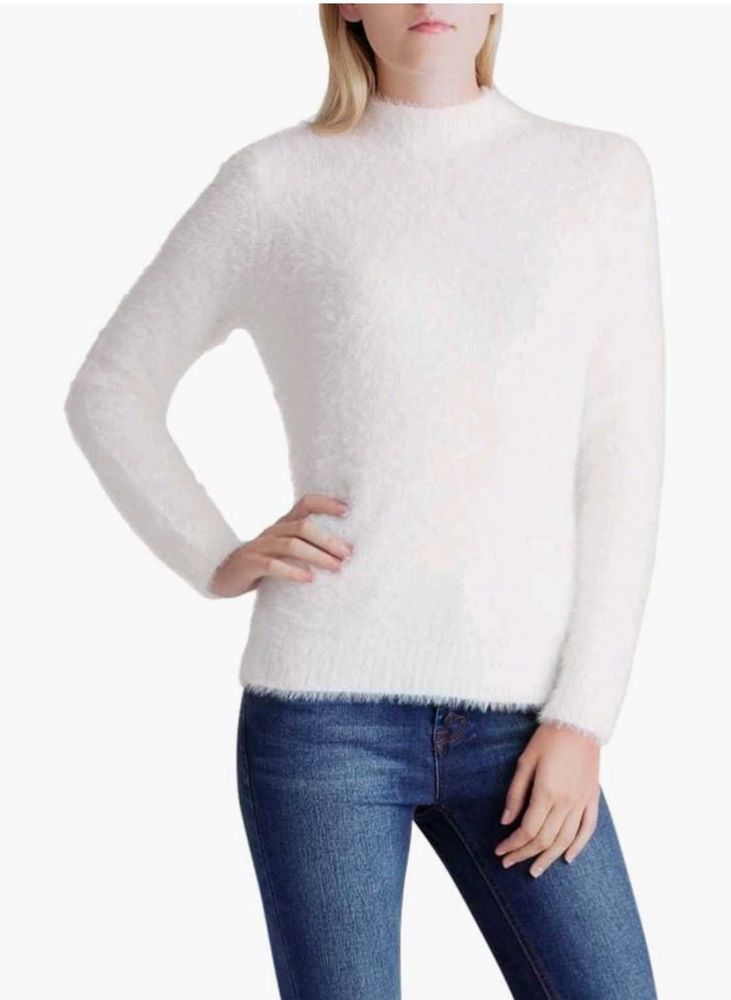 Shein Cozy White Fuzzy Sweater