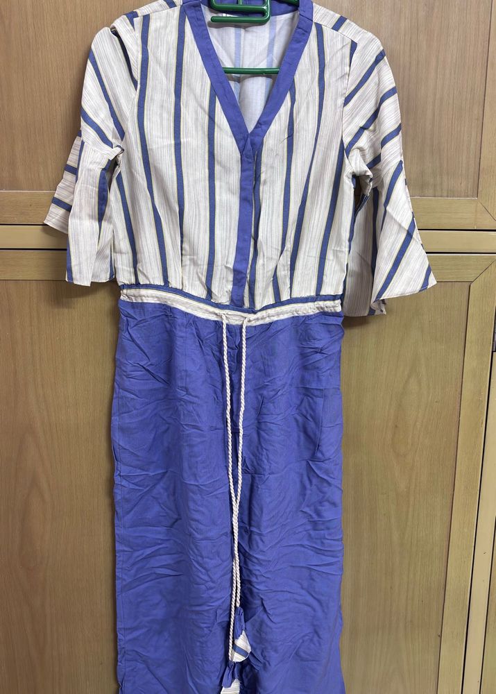Striped Jumpsuit with Bell Sleeves