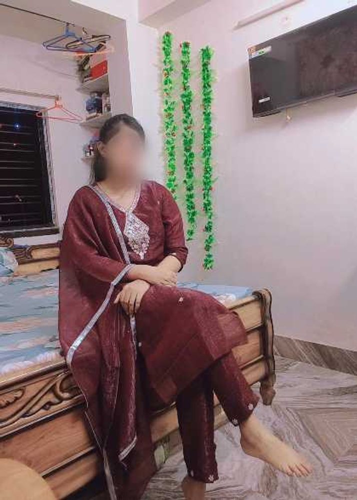 Maroon Kurta Set with Embellished Neckline