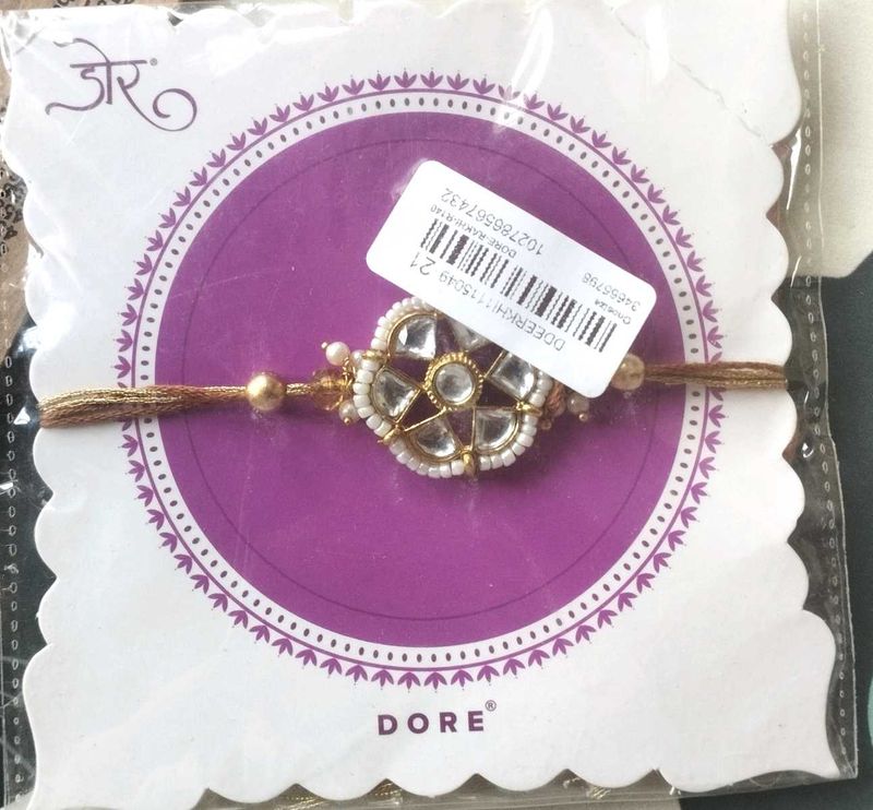 Elegant Rakhi with Kundan Work