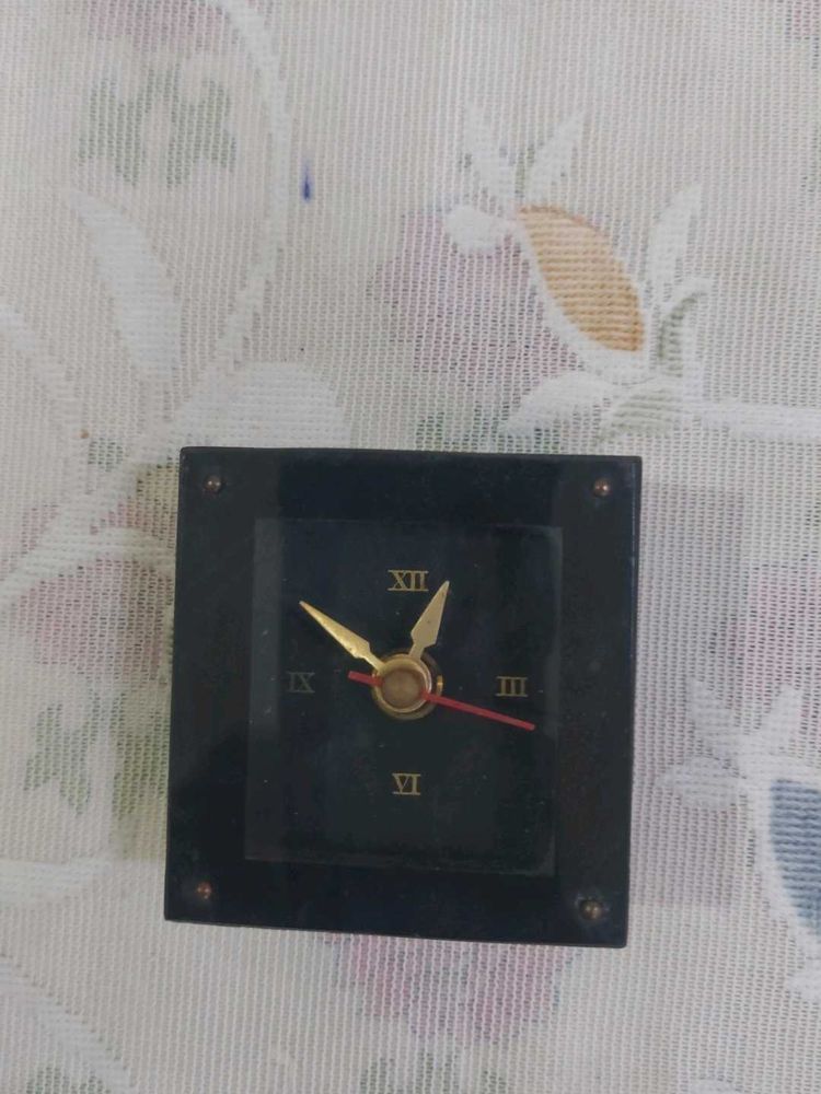 Vintage Black Desk Clock - Not Working