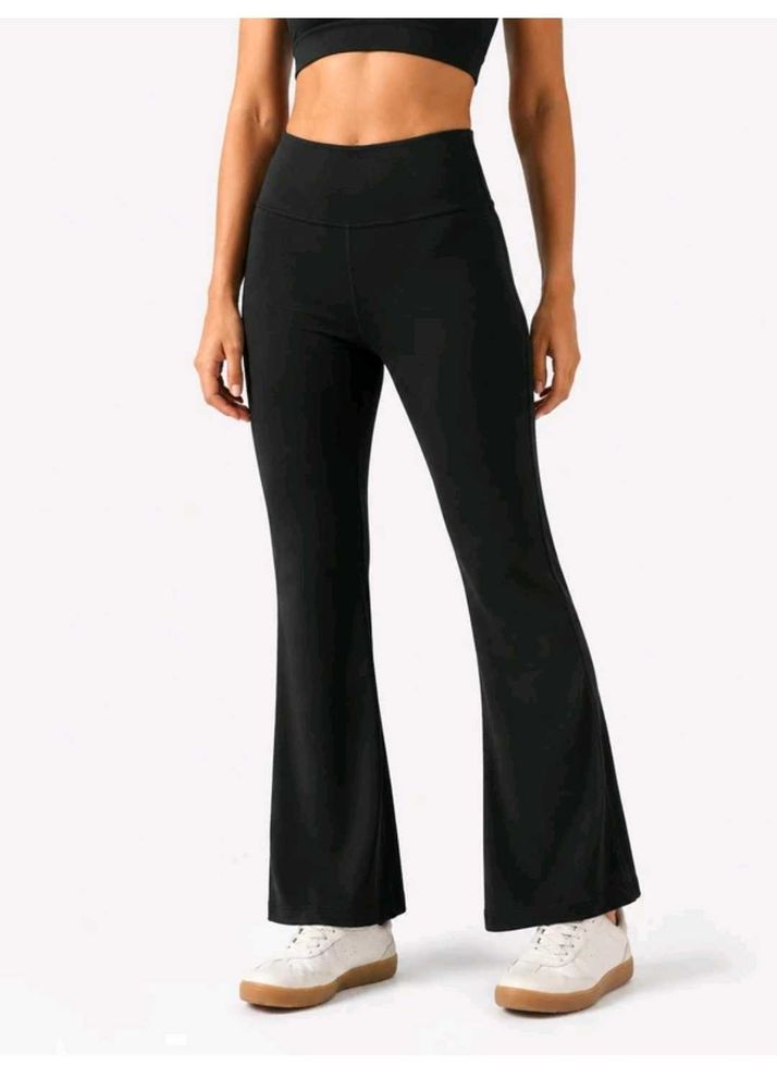 High Waisted Flared Black Pants