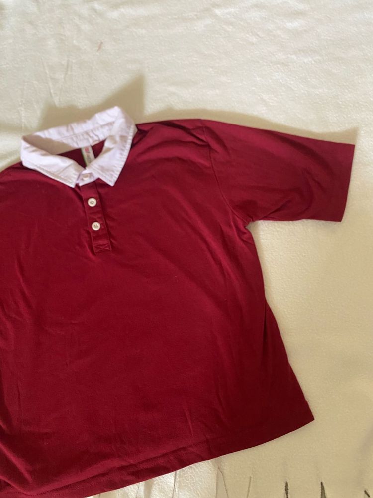 Burgundy Polo T-Shirt