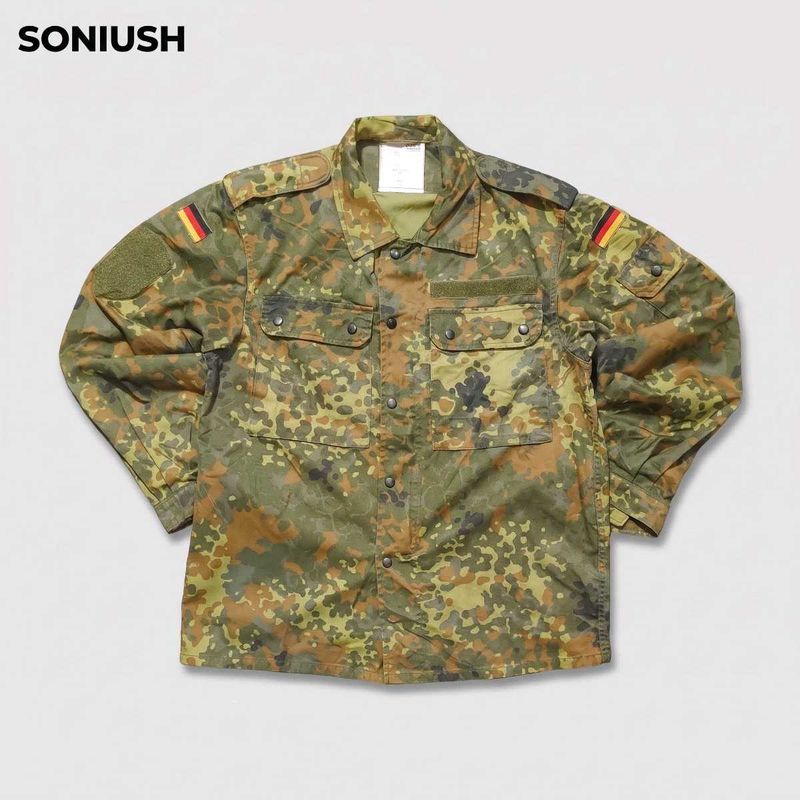 Soniush Handpainted German Camo Military Overshirt
