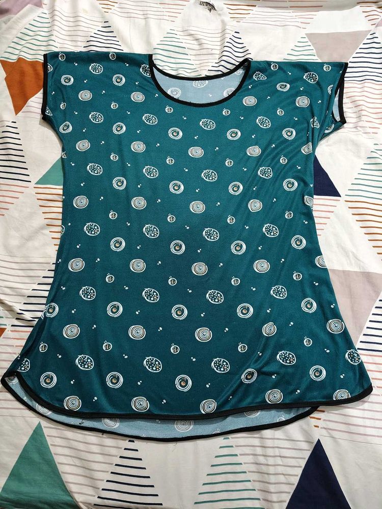 Green Printed Casual Top