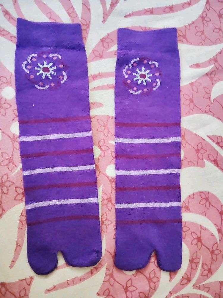 39.Cute Purple Toe Socks