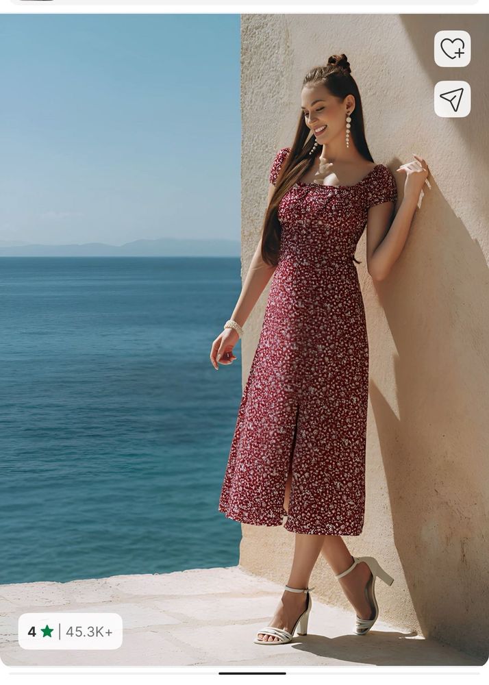 Floral Print Off-Shoulder Midi Dress