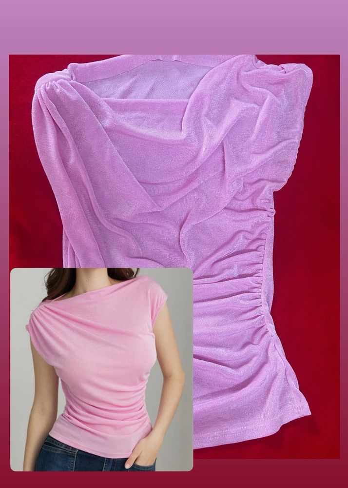 Chic Ruched Lavender Top