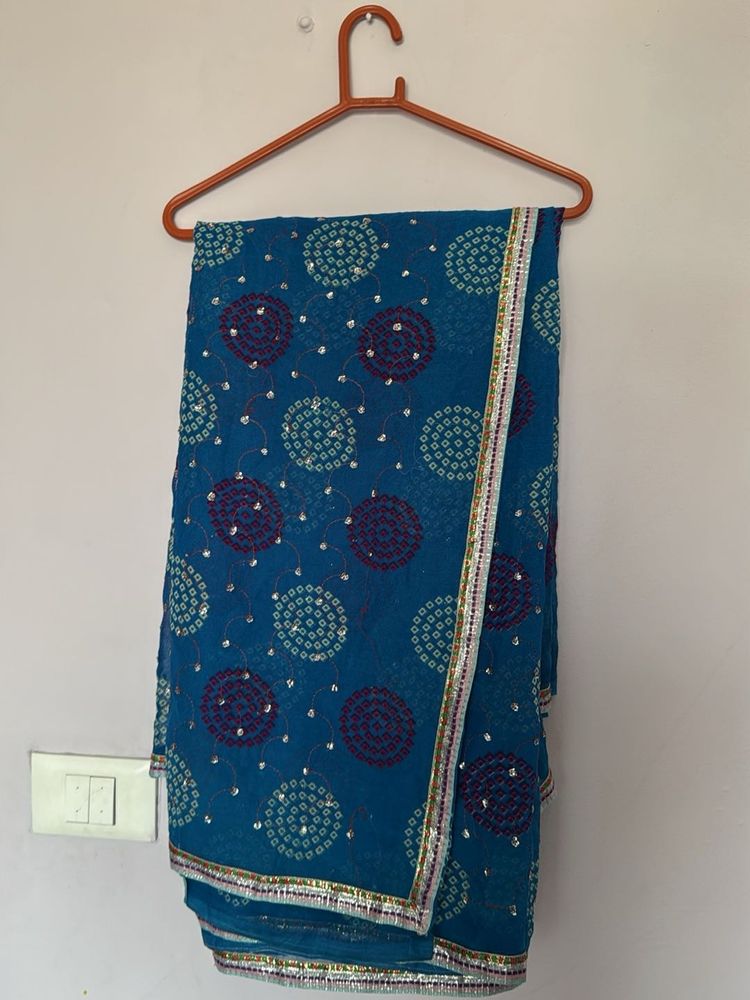 Beautiful Blue Printed Saree