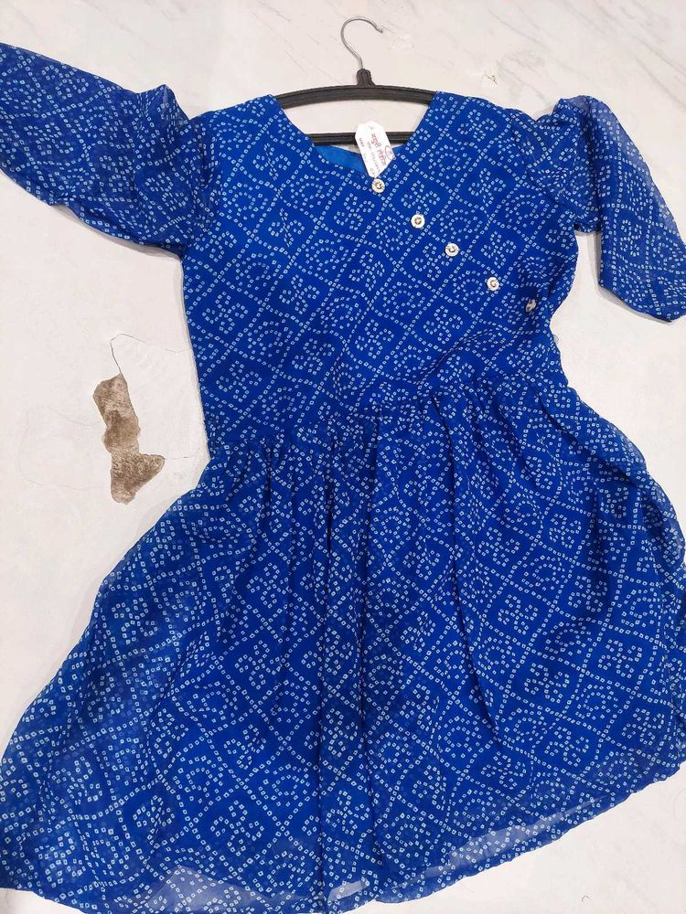 BLUE BHADINI PRINTED TUNIC